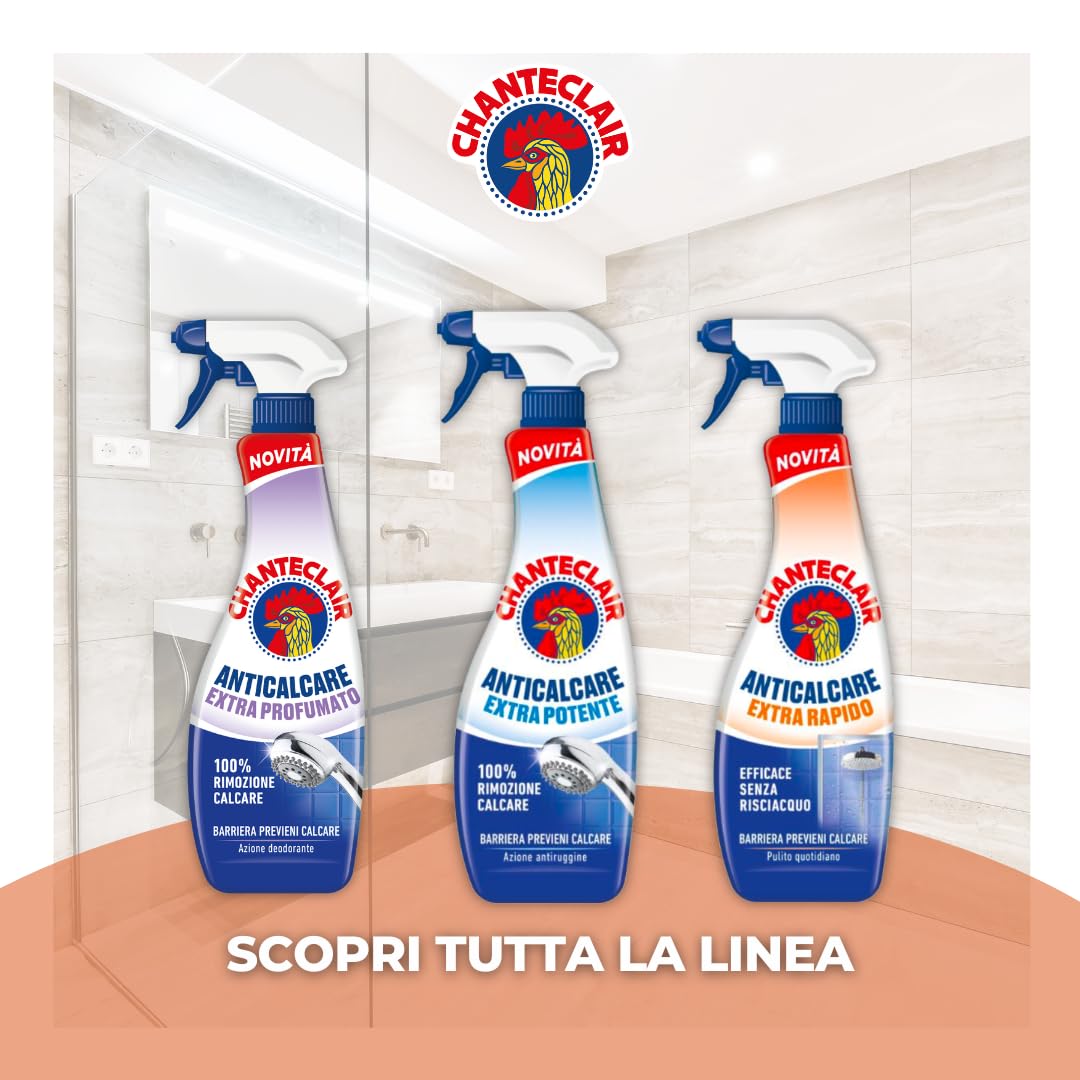 Chanteclair - Anticalcare Universale con Aceto Bianco, Ideale Contro il Calcare su Acciaio, Rubinetti e Ceramica, Forza&Igiene - 12 Flaconi da 625 ml (Scelta Casuale tra Nuovo e Precedente Formato)