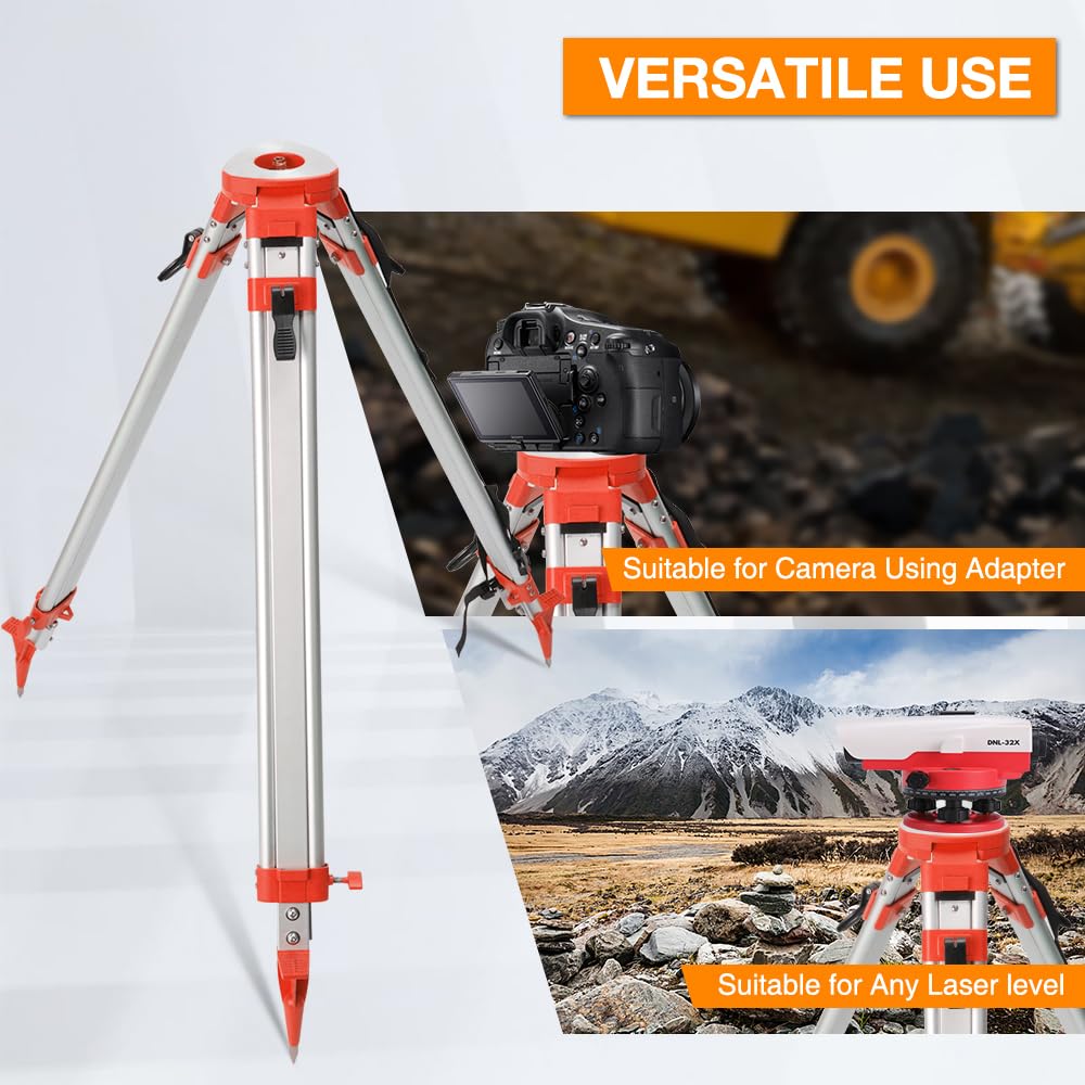 Surveying Tripod Aluminum Survey Tripod With 58-Inch 11-Threaded Flat Head Quick Clamp for Total Station Theodolite Auto level AT10 product thumbnail 8
