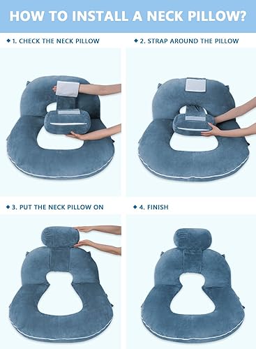 Miniatura 3 de INSEN Almohada de lectura, almohada de espalda para sentarse en la cama para leer, enfermera y relajarse, almohada de lectura para adultos, madres y