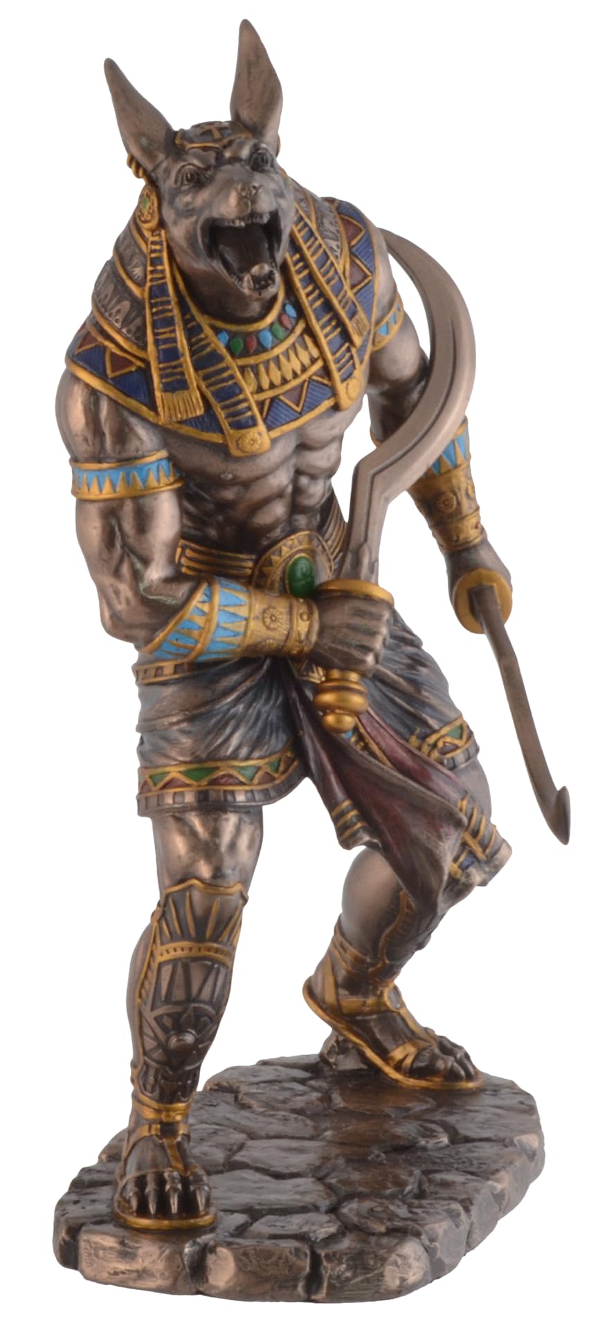 VOGLER Joh. Vogler GmbH Anubis Egyptian God of the Dead with Sickle Swords, Hand Bronzed/Coloured, by Veronese - Image 2