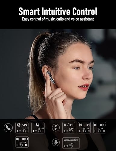 Miniatura 7 de Euphony 301 - Auriculares inalámbricos Bluetooth para iPhone y Android, auriculares inalámbricos de sonido premium (EU301)