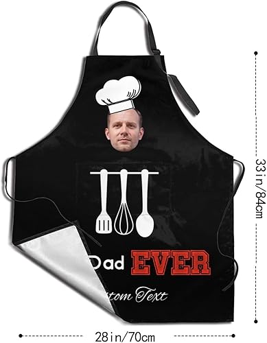 Miniatura 27 de Delantal personalizado para hombres y mujeres, delantal ajustable unisex con bolsillos, delantales personalizados para cocinero y chef Cocina