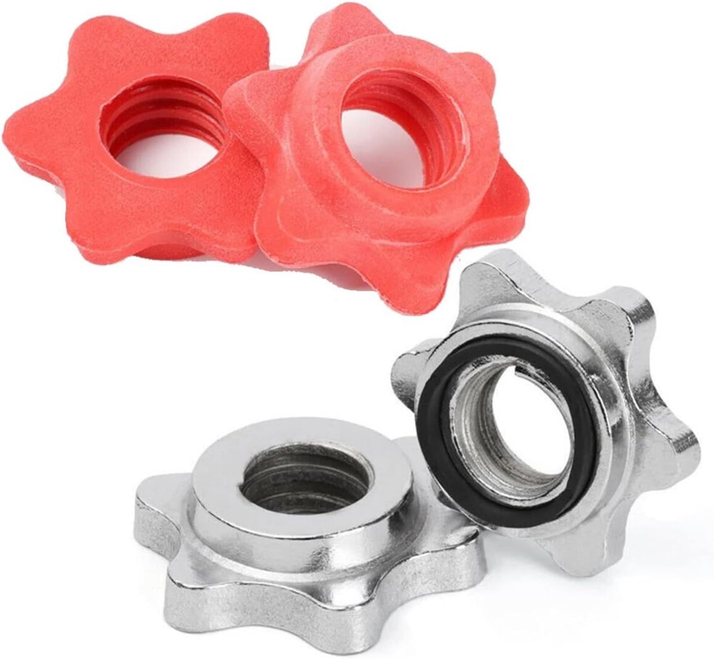 SBTRKT 2pc Weight Check Nut 25mm Barbell Bar Clips Spin Lock Screw Durable Safely Dumbbell Spinlock Collars Easy to Remove