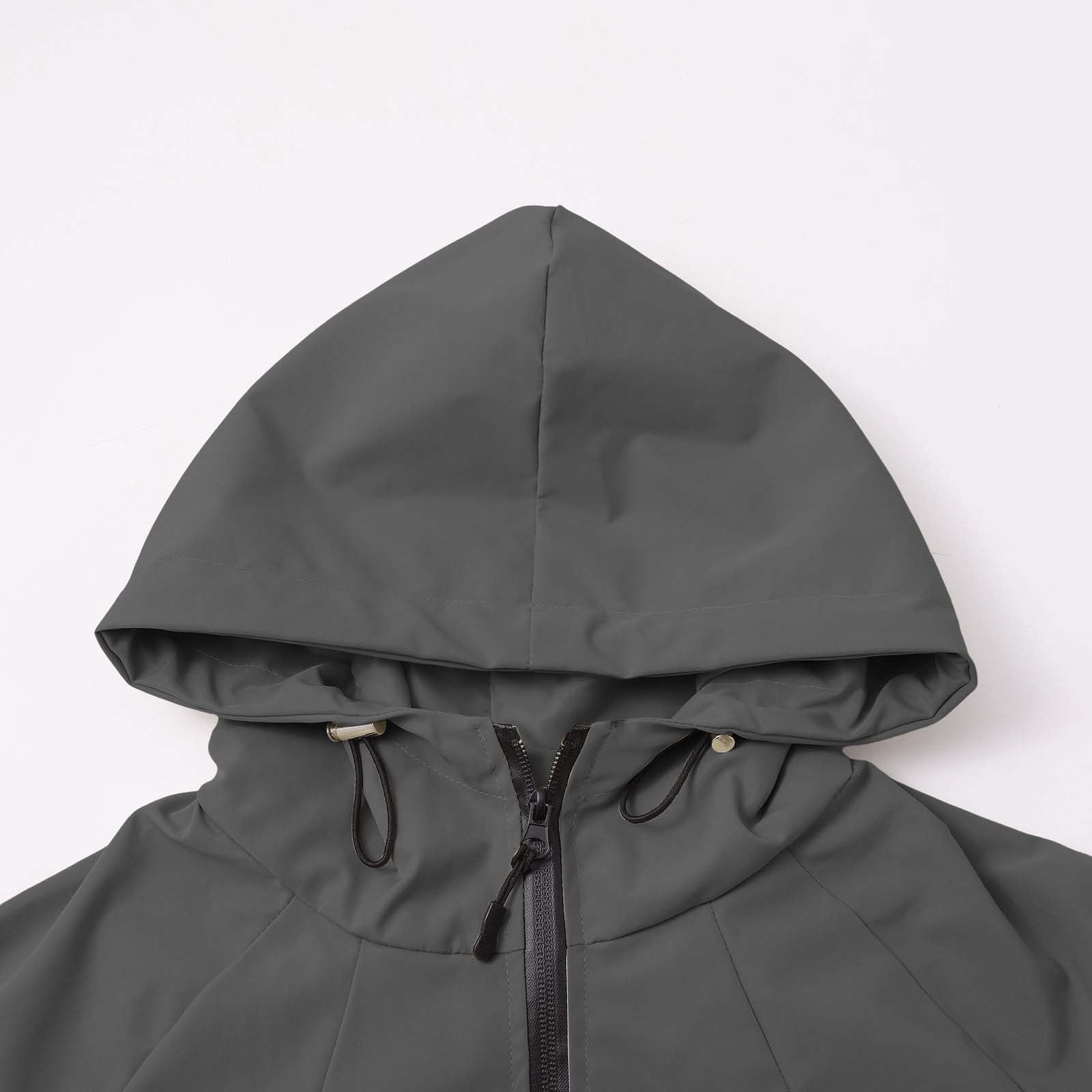 Giacca Antipioggia Da Donna, A Leggera Con Cappuccio, Impermeabile Ripiegabile Tascabile Sportiva Donna Invernale Lungo Tuta Pioggia Moto Antivento Womens Rain Jacket Nero Impermeabili