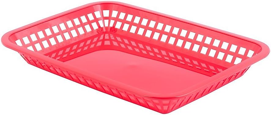 TableCraft 1079R Grande Red 11-3/4" x 8.5" Platter Basket - Dozen