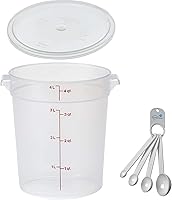 Vista 12 de Lumintrail Cambro recipiente redondo de almacenamiento de alimentos de 2 cuartos de galón, translúcido, con tapa translúcida, paquete con juego