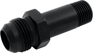 Allstar ALL90044 Black Anodized Aluminum 3" Length Oil Inlet 12AN Male to 1/2 NPT Male Fitting