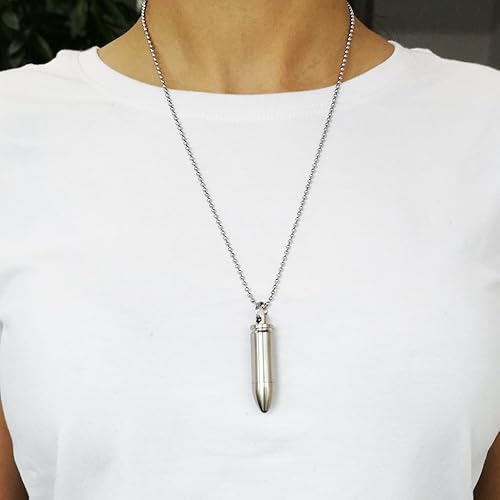 Miniatura 2 de Haxtec Pequeña caja de pastillero de titanio, collar de bala Nitro Mini resistente al agua, soporte ligero de supervivencia, llavero, botella de