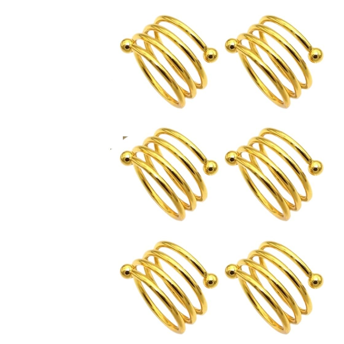 6Pcs Gold Metal Spiral Napkin Rings for Dinner Table Decoration Wedding Banquet
