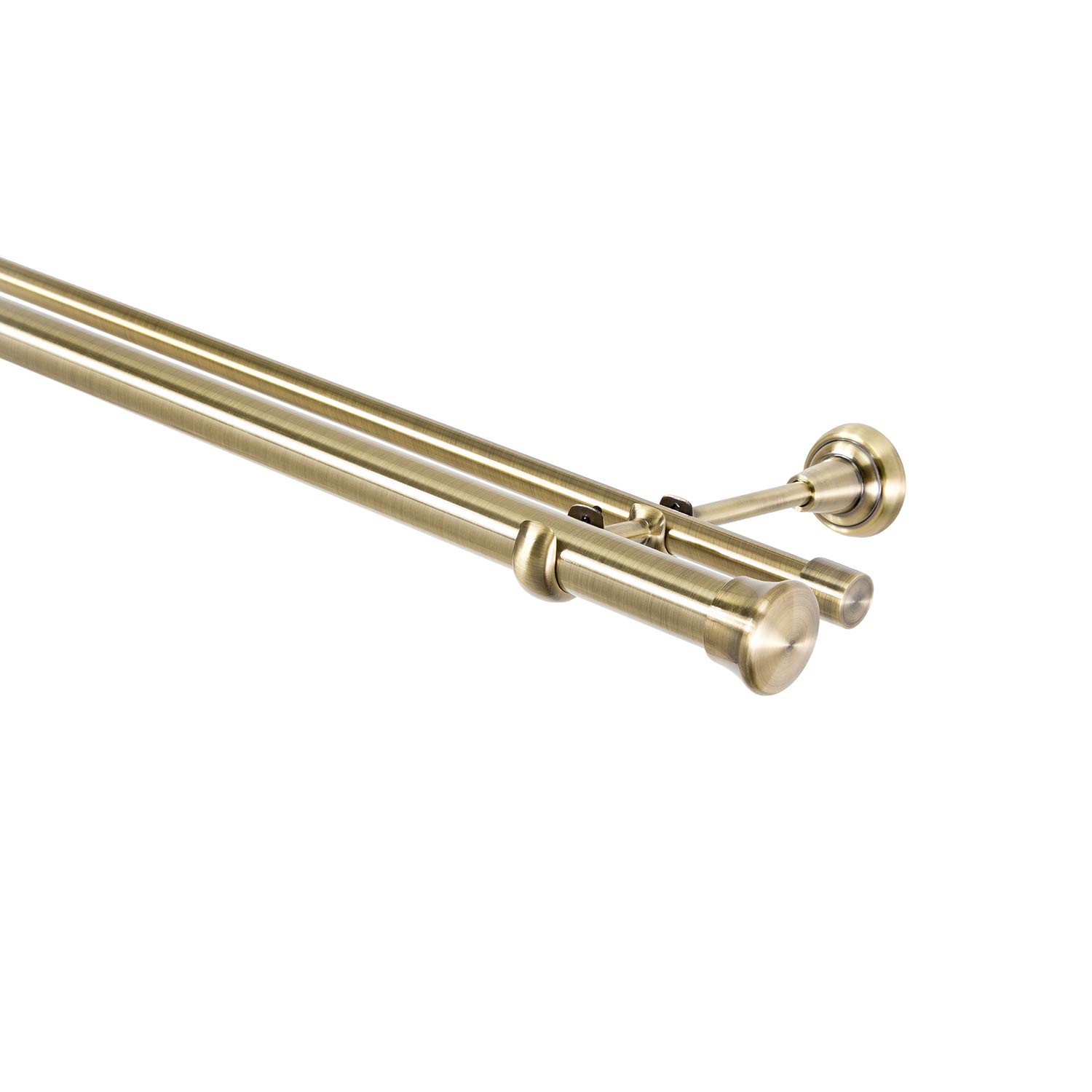 Tringle à Rideaux Double Voie 320 cm, Or Vieilli, Acier Inoxydable, Chrome Mat, 25 mm, 120-600 cm, Qualité Supérieure
