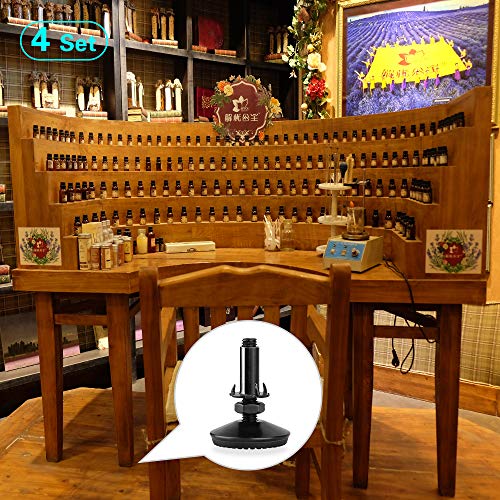 Tahikem 4 Set M10 Adjustable Leveling Feet, Heavy Duty Height Adjuster Furniture Leveler Foot With T Nut, Screw On Cabinet Restaurant Table Chair Self Levelers Leg (2" Base Dia & Thread Length, Black) #TOP5