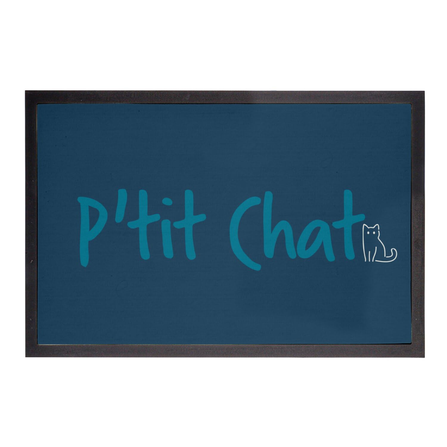 Paillasson bleu p'tit chat mignon, le tapis d'entrée tendre qui célèbre votre douceur intérieure