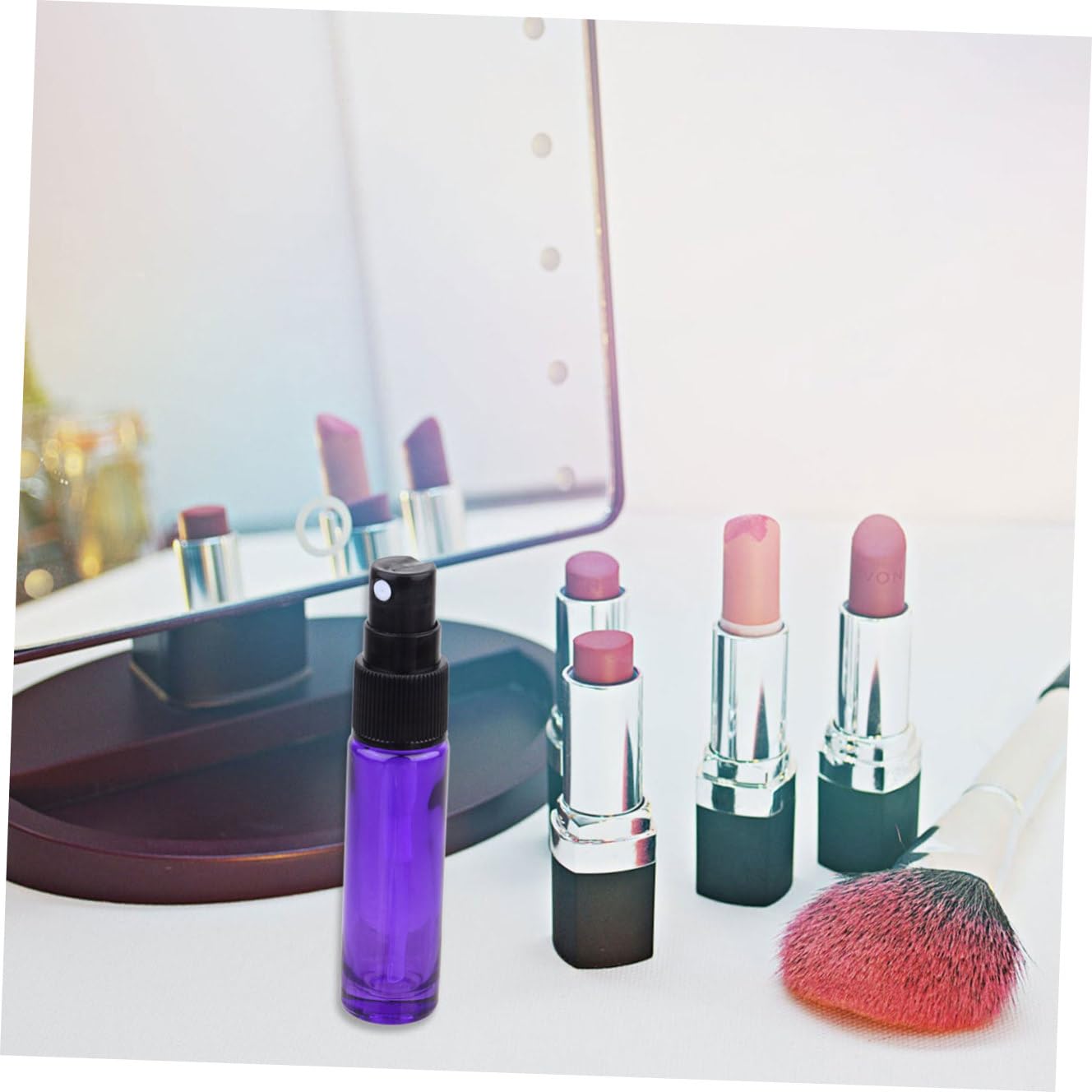 Outanaya Parfüm Sprühflaschen für Reisen Wiederbefüllbar für Tragbar und 20 Stück 10ml aus Glas Violette Glas Sprühflasche Ätherische Öle Parfüms und Kölnisch Wasser