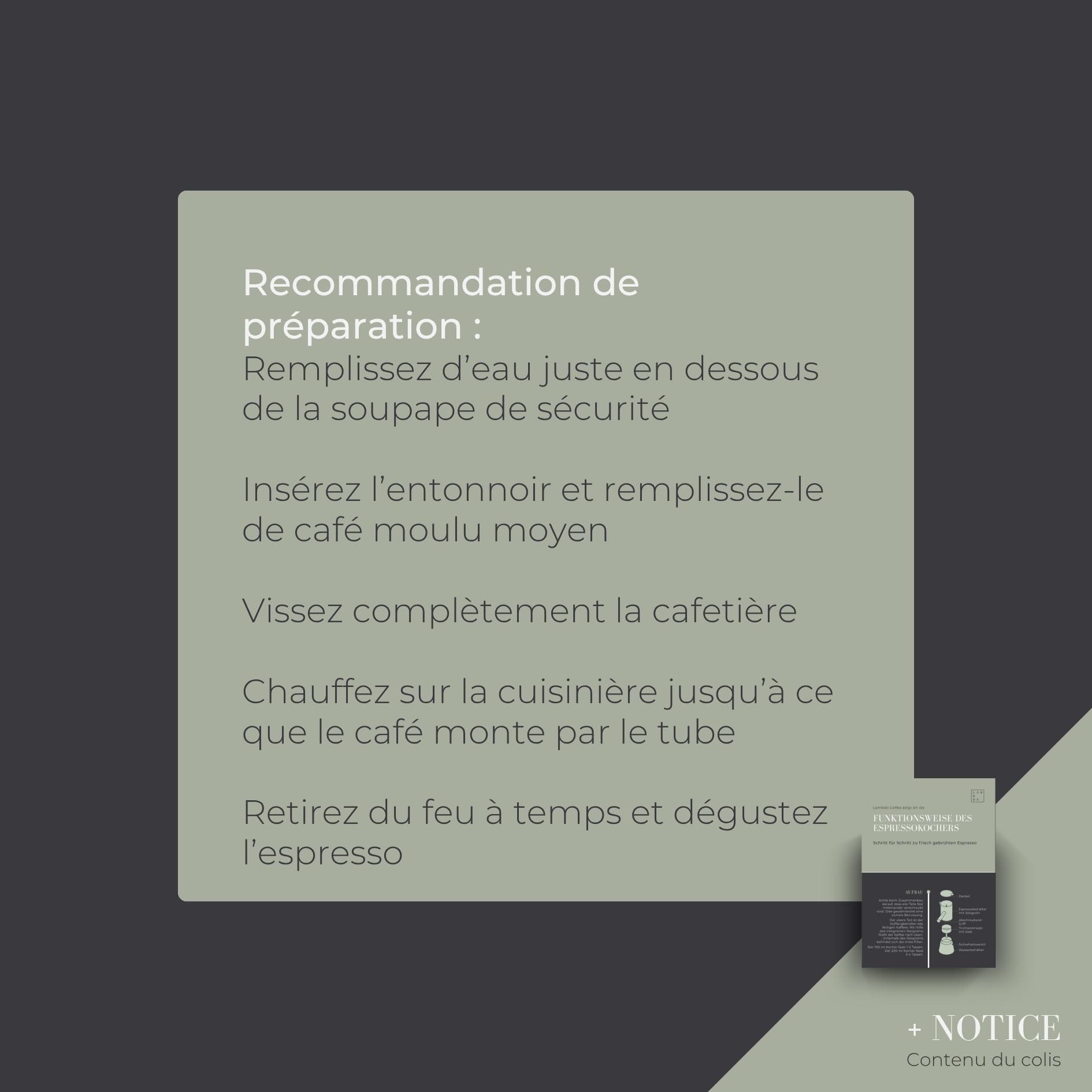 LAMBDA COFFEE® Cafetière à expresso compatible avec l'induction 300 ml en acier inoxydable 5-6 tasses I Cafetière à moka d'extérieur | Machine à expresso