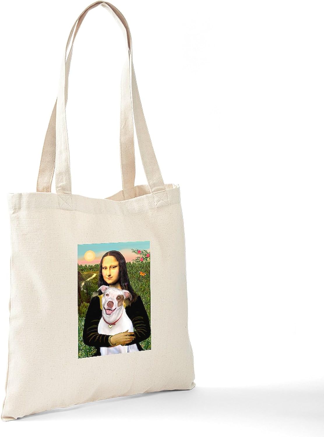 CafePress Mona's Pitbull Tote Bag Natural Canvas Tote Bag, Reusable Shopping Bag - Image 7