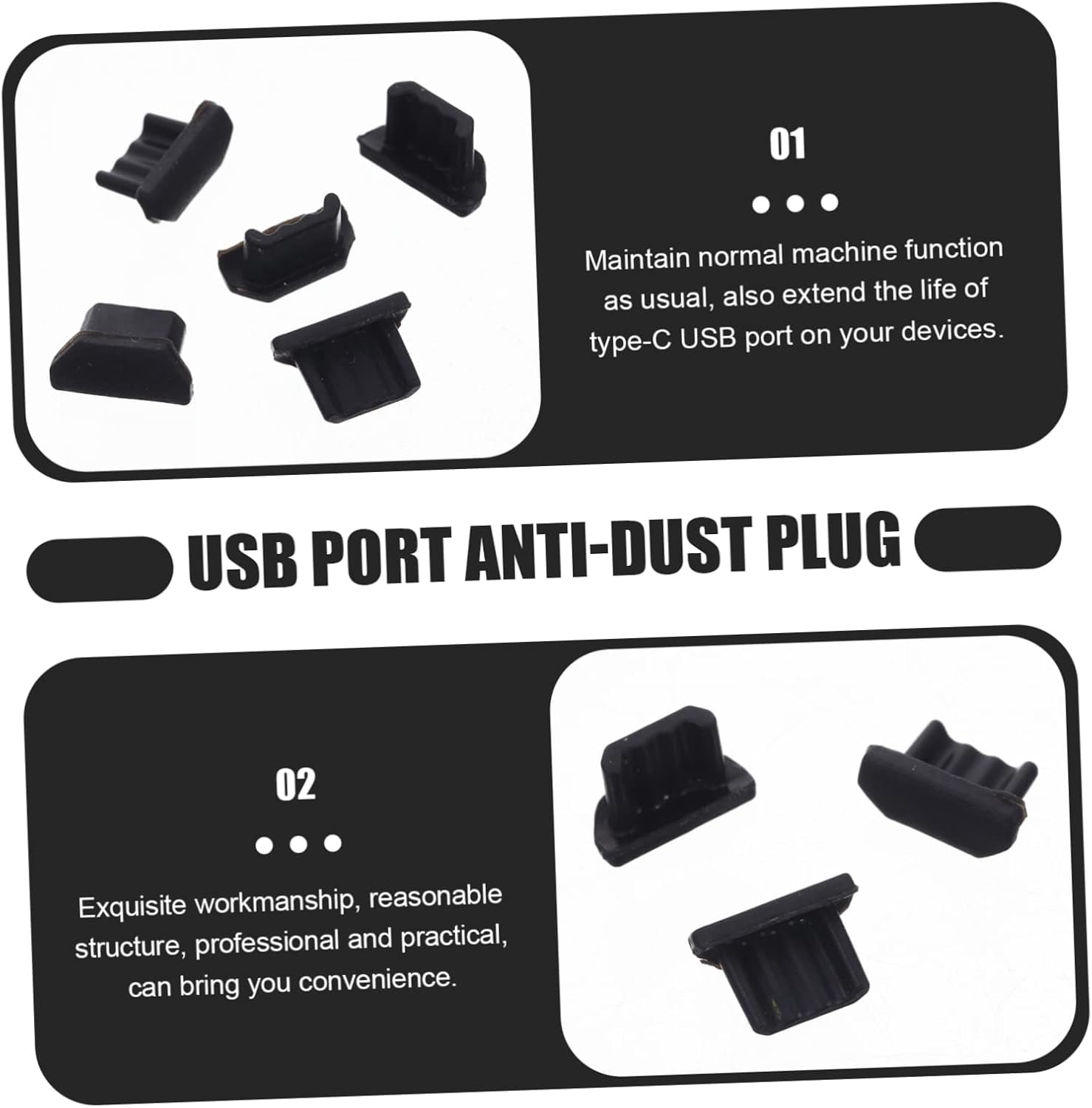 OSALADI 325pcs USB Port Cover Phone Port Stopper Caps for Devices Lightweight Easy Installation