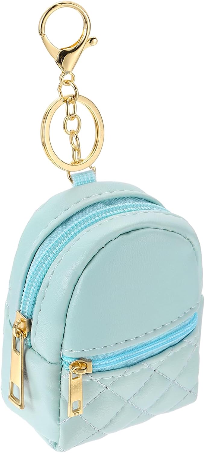 MECCANIXITY Mini Backpack Keychain Tiny Coin Purse Keychain Blue