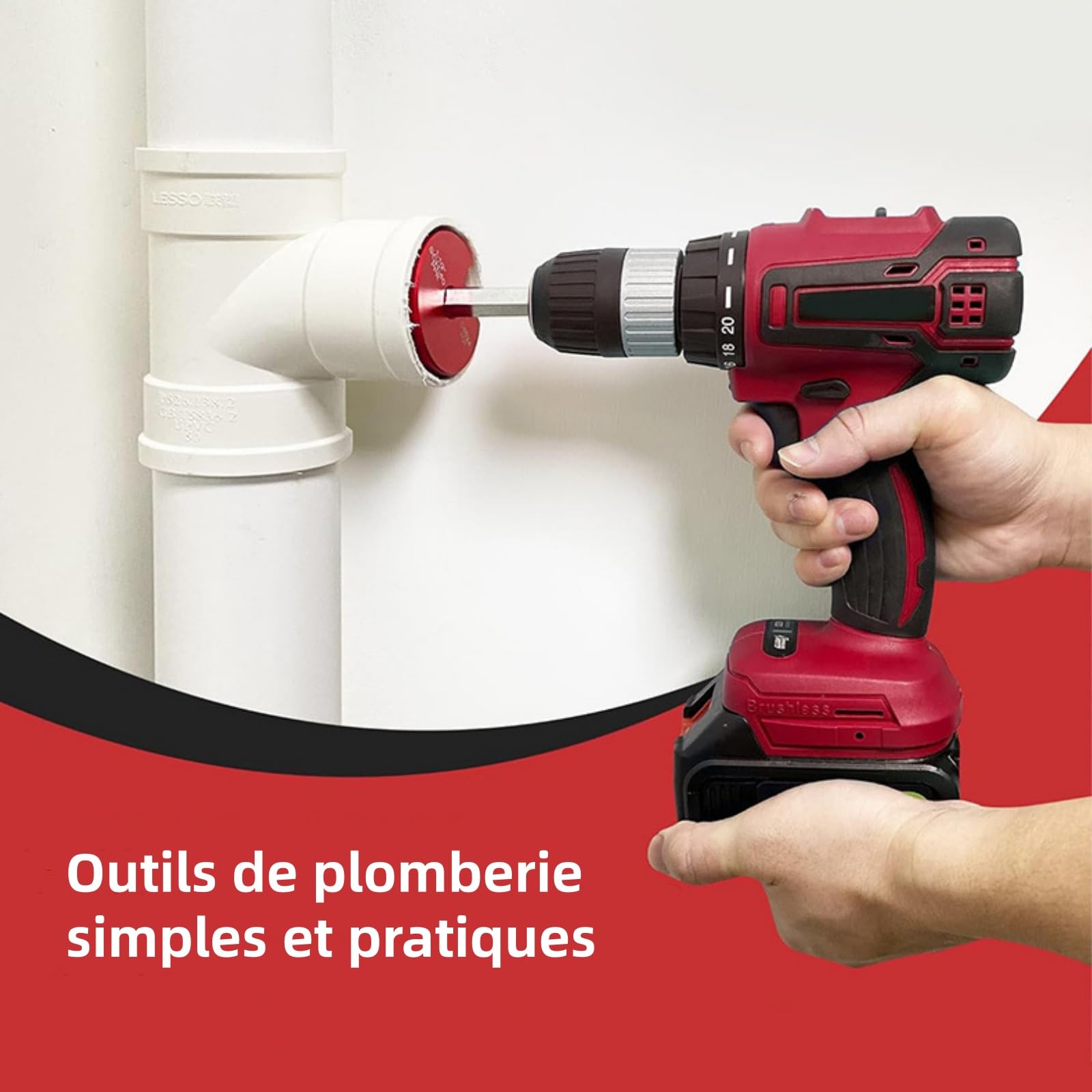 Kit de 8 alésoirs en PVC avec alliage d'aluminium et matériaux en acier inoxydable pour une utilisation résistante et antirouille,pour les applications de plomberie impliquant des tuyaux en PVC ABS
