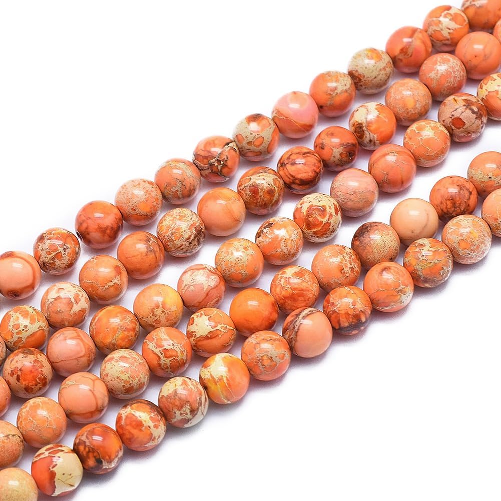 Beadthoven 3 Strands/147pcs 8mm Purple Imperial Jasper Beads for Jewelry Making, Bulk Natural Stone Beads, Galaxy Sea Sediment Imperial Jasper Beads, Healing Crystal Gemstone Beads for Bracelet DIY
