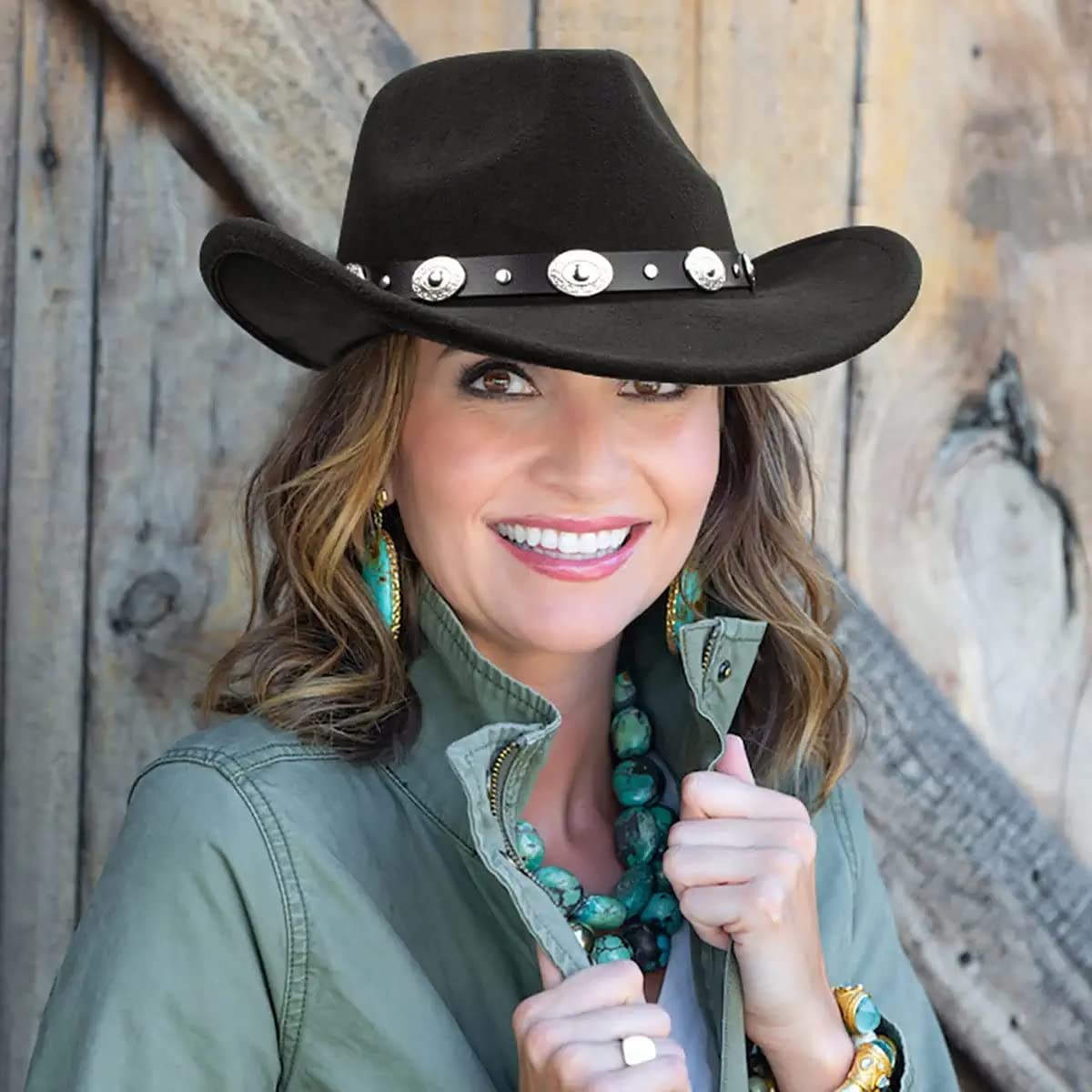 Sombrero de vaquero negro para mujeres y hombres, estilo occidental, ala ancha, fieltro, sombrero Fedora Panamá con hebilla de cinturón desmontable