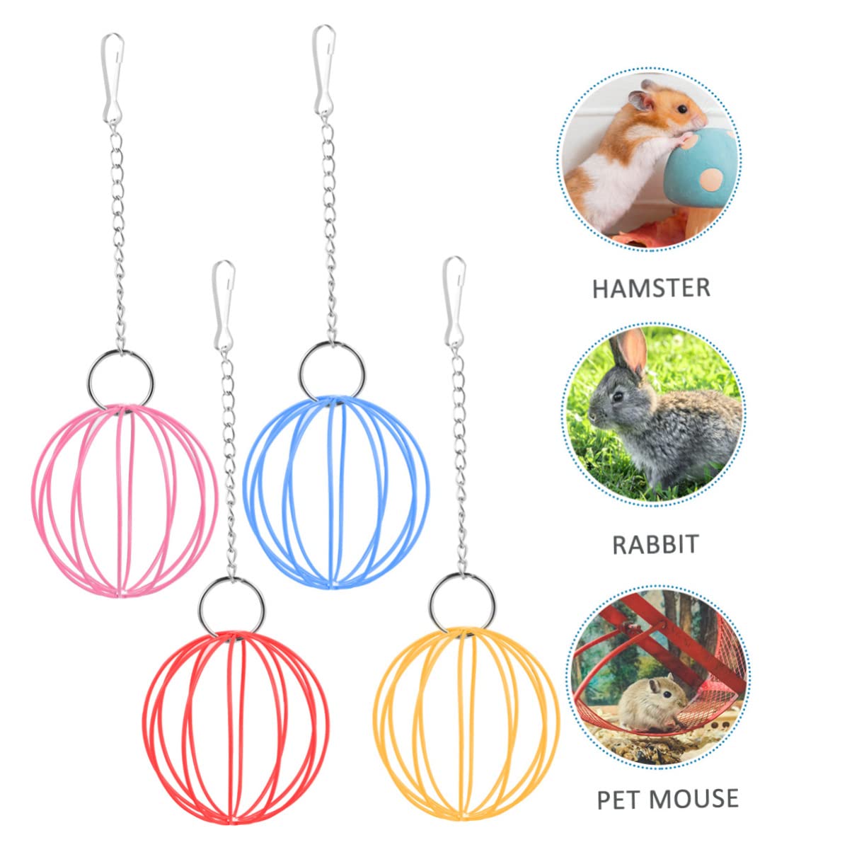 Yardwe 8stücke Hängende Futterbälle Für Hamster Spielzeug Und Futterspender Für Kleine Haustiere Wie Kaninchen Und Zwerghamster Farbe Zufällig