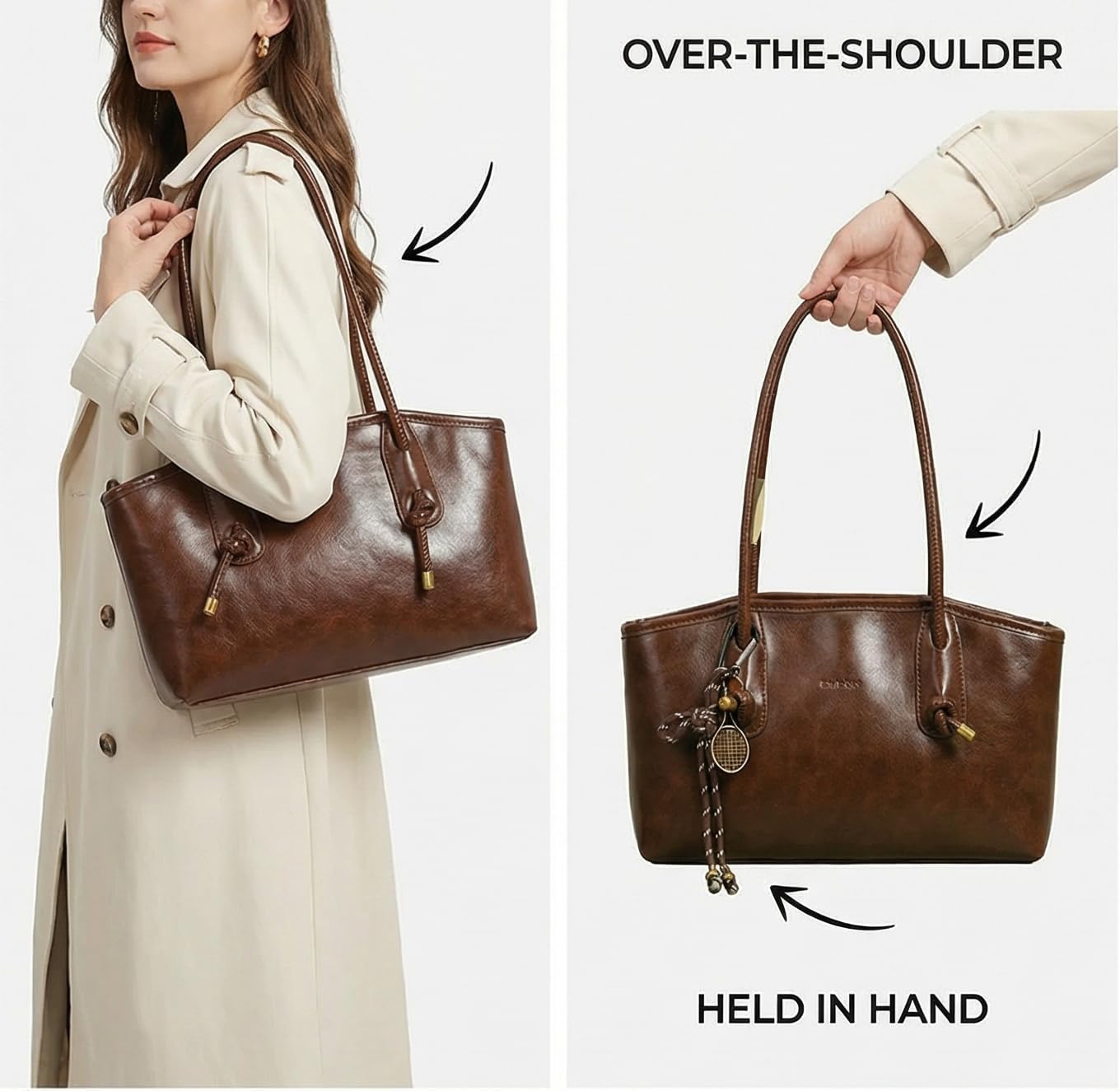 Vintage Shoulder Bag for Women,Y2k Fall Purse With Top Handle Leather Hobo Handbag Small Shoulder Bag for fall 2025 - Image 2