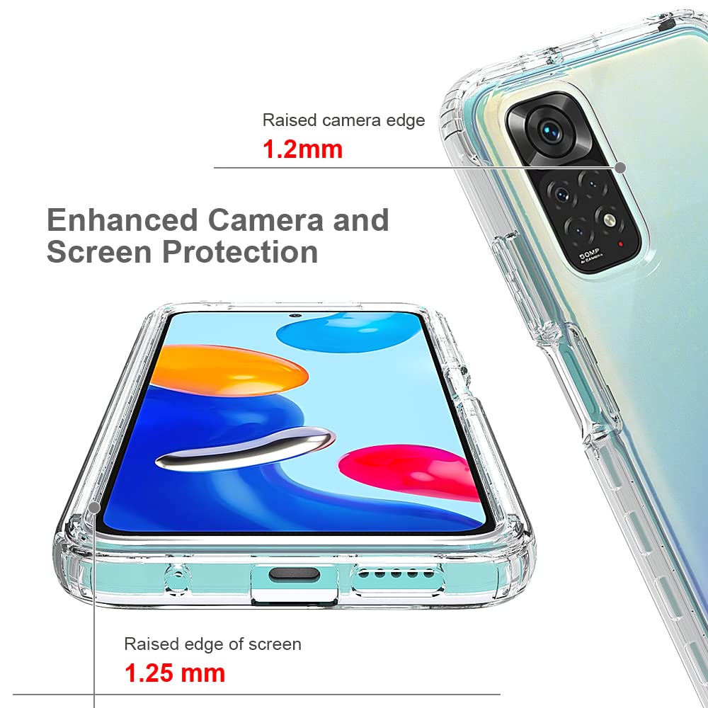 XINNI Cover per Xiaomi Redmi Note 11S(Note 11 4G), Protezione Schermo Integrata 360 Gradi Antiurto Custodia, Rugged Doppia Faccia Bumper Trasparente Full Guscio Fronte Retro Case, Cristallo