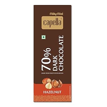MILKY MIST CAPELLA DARK CHOCOLATE 70% HAZELNUT - 80GM - image, photos