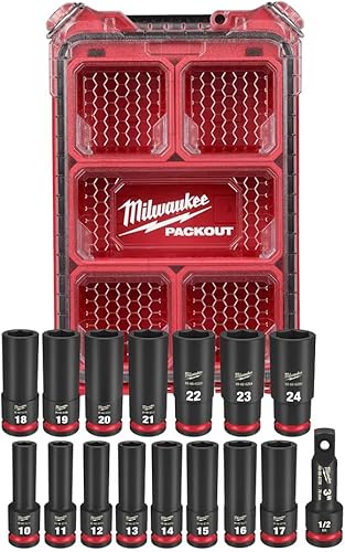 Milwaukee Eléctrica - Servicio de impacto de onda de choque. Enchufe 1/2. DR 16PC MM Pack