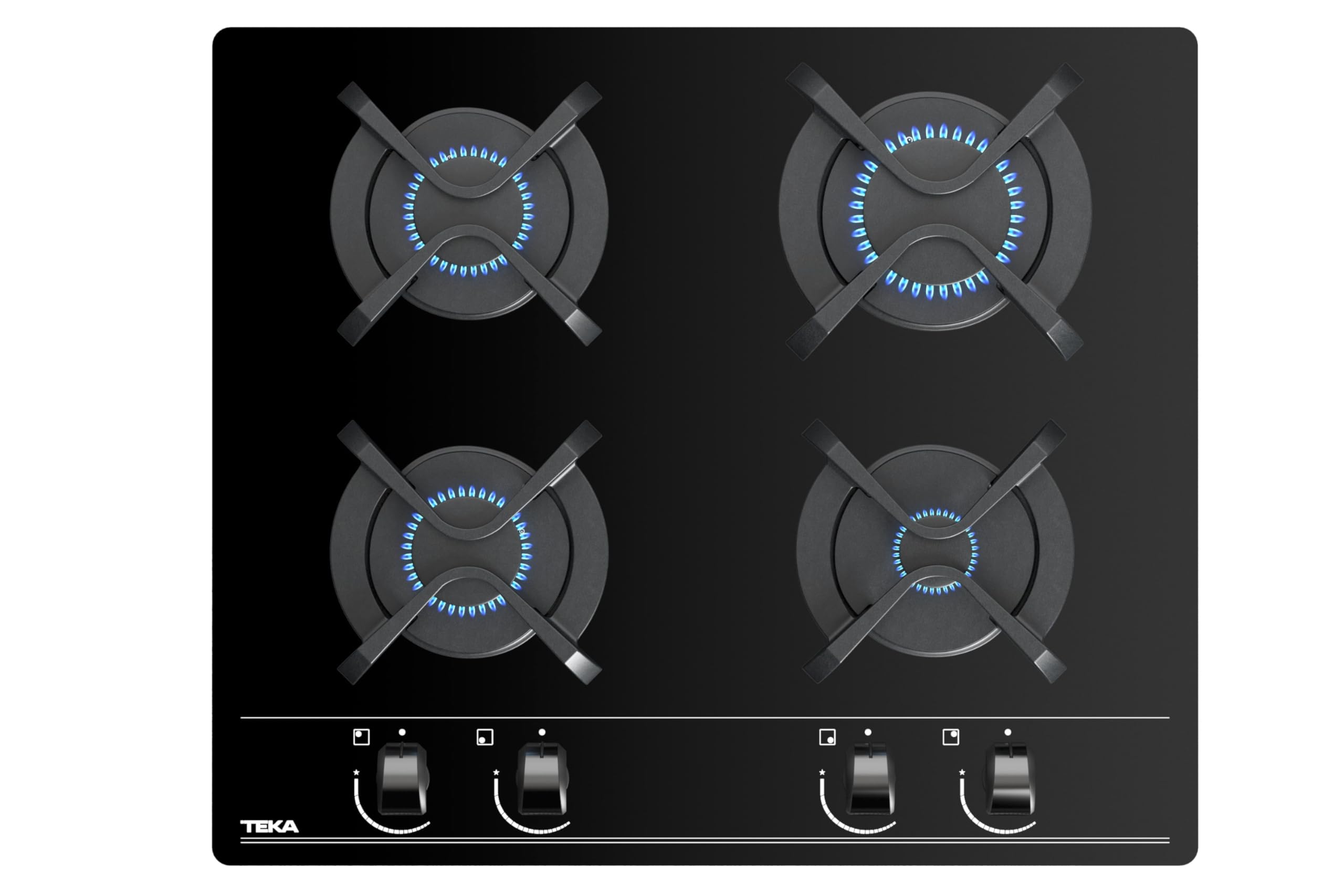 TekaGBC 64000 KBA 4 Burner Built in Gas on Glass Hob in 60cm