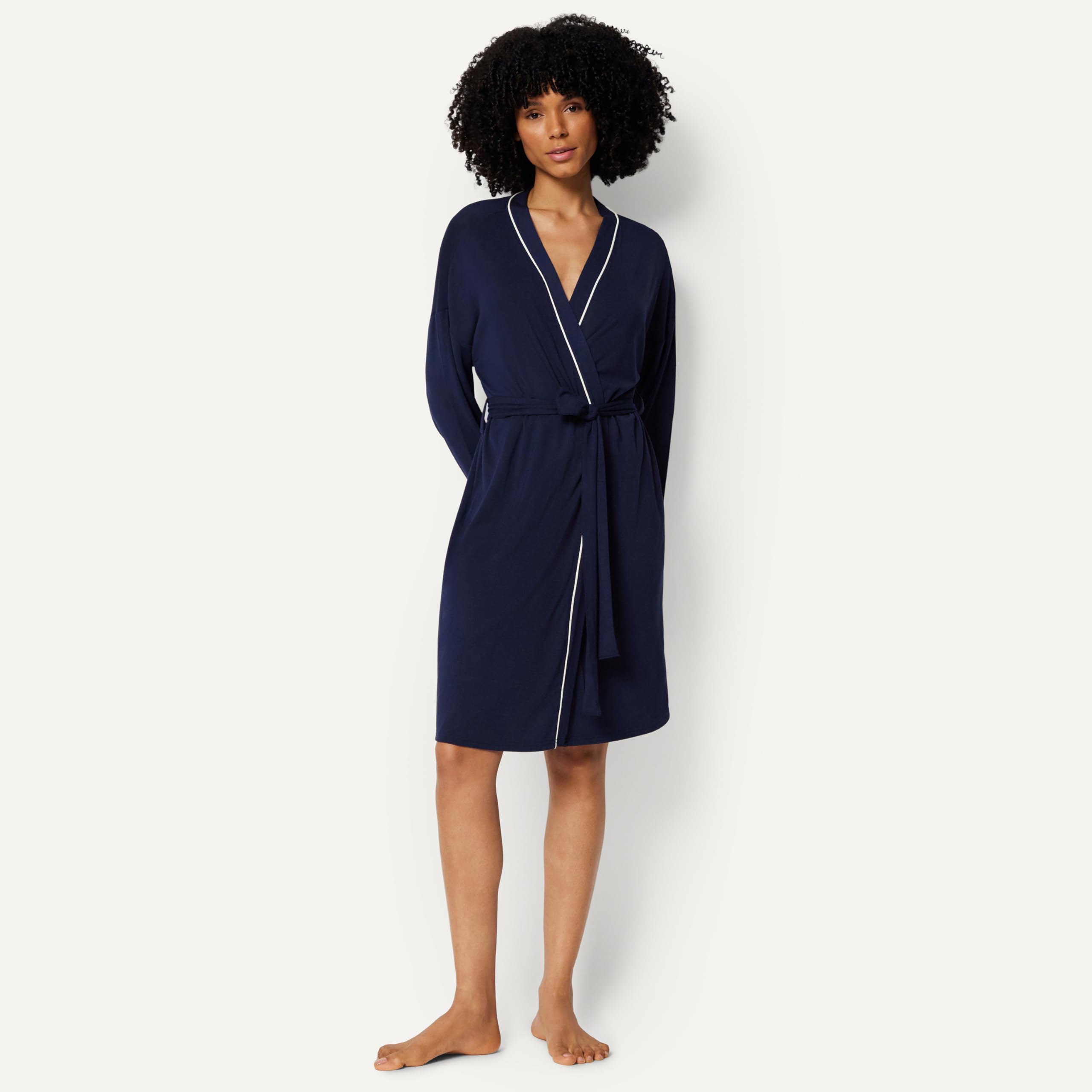 Amazon Essentials Robe de Chambre en Mélange de Modal, Peignoir à Manches Longues Femme
