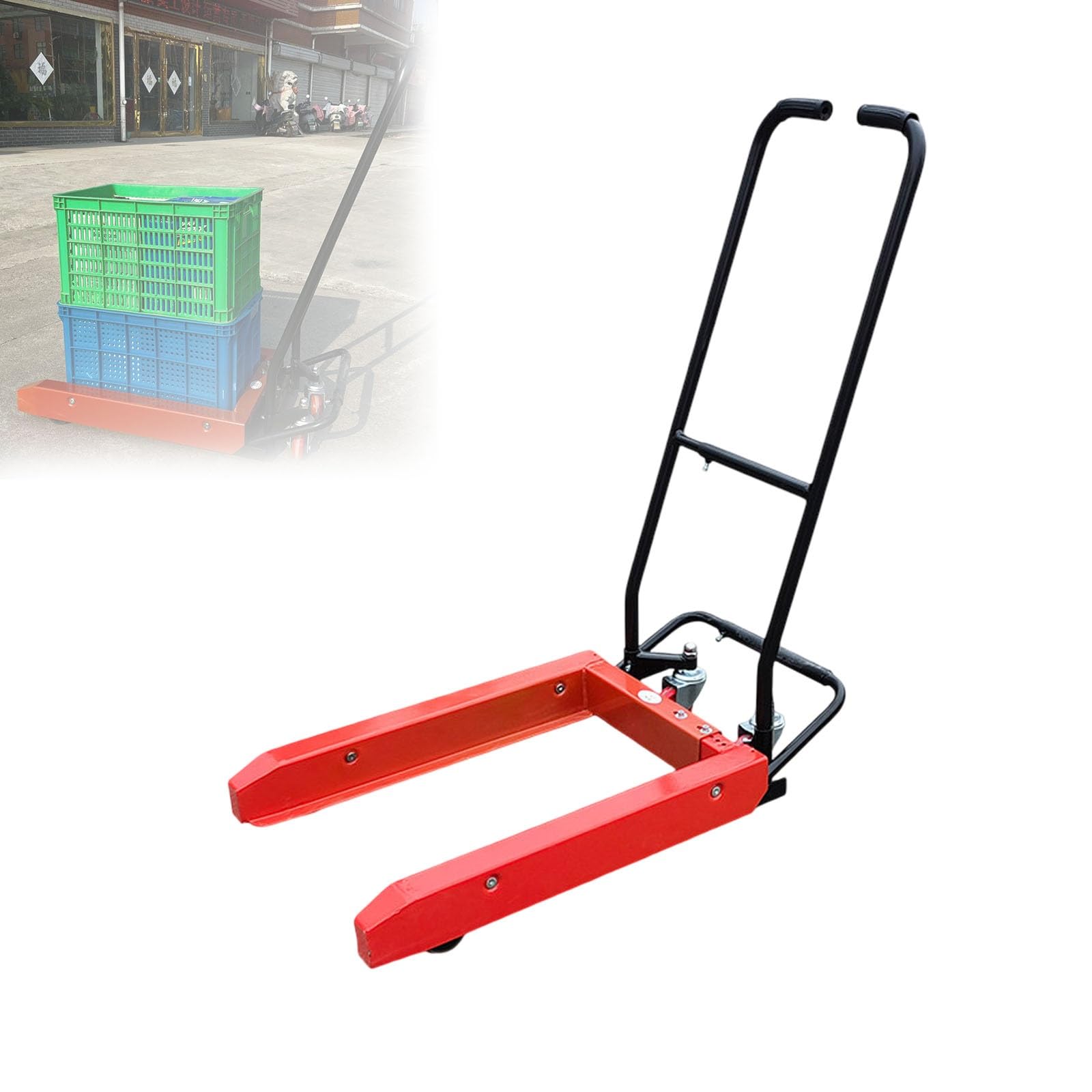 Pallet Jack per impieghi industriali, capacità 200-550 libbre, larghezza regolabile, transpallet manuale per la movimentazione dei materiali del magazzino e del supermercato
