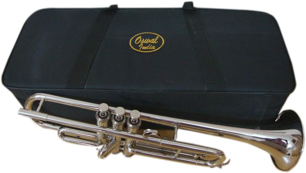 OSWAL Bb Flat Silver Trumpet With Free Har Case+Mouthpiece