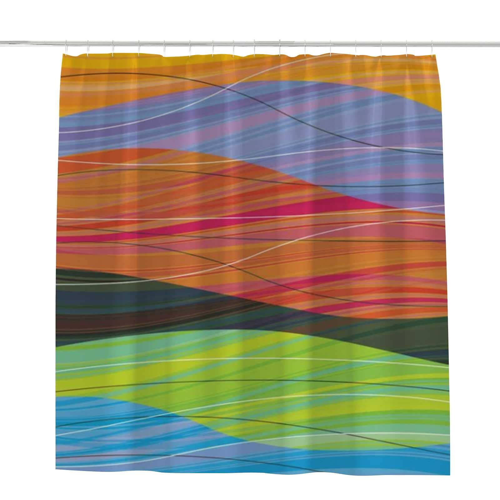 Rideau de douche en polyester au motif abstrait artistique unique 168 x 183 cm