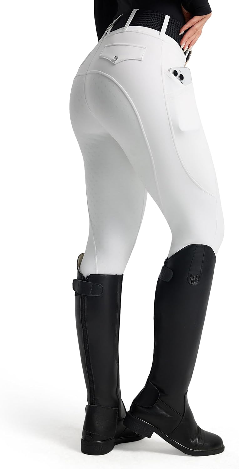 FitsT4 Sports Women's Horse Riding Pants Full Seat Equestrian Breeches High Waist Horseback Riding Tights with Pockets