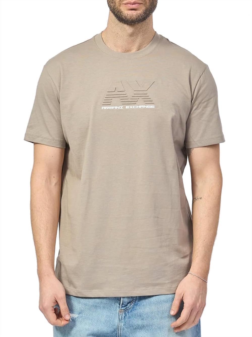 Armani Exchange Herren Roasted Cashew Men's Utility Edge, Sustainable, Embossed And Hd Logo,Regular Fit,Brown,Xs