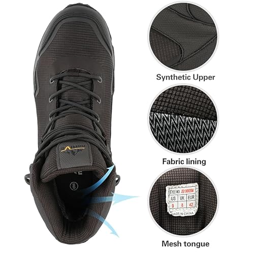 NORTIV 8 Men's Mid Waterproof Hiking Boots Outdoor Lightweight Trekking Mountaineering Camping Shoes,Size 12,Brown,JS19005M