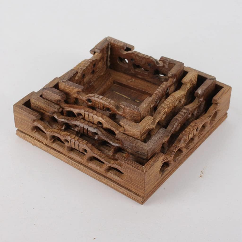 Bonsai Pedestal Vase Pedestal Stands Bonsai Base Mahogany Square Crafts Strange Stone Ornament Base Chicken Wing Wood Hand-carved Wood Flower Bracket Teapot Base Planter Stand Plant Holder(Small)