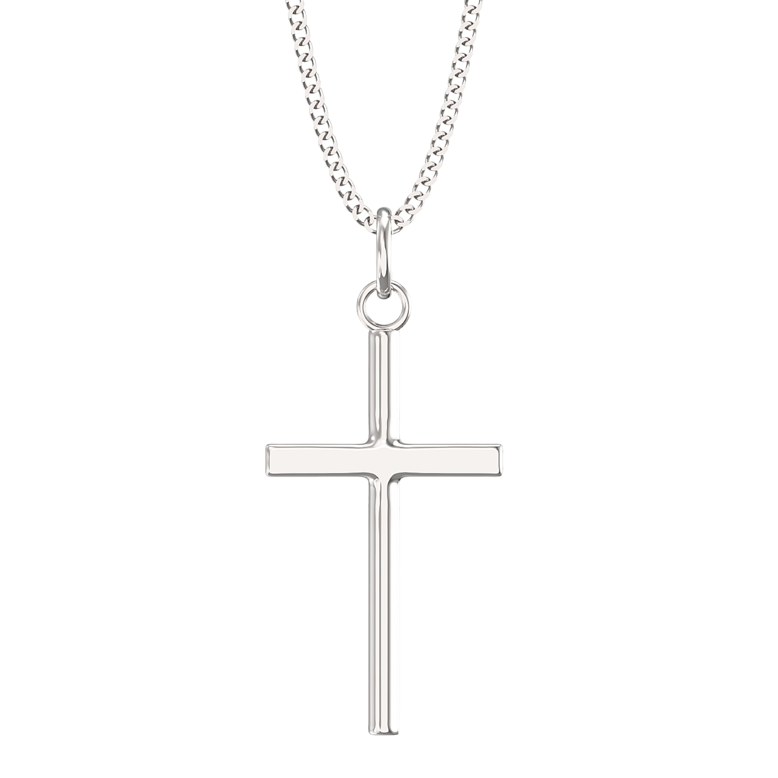 Crucifix Cross Necklace - 925 Sterling Silver | Adjustable 16-18 Inch Chain | Polishing Cloth Included | Gifts for Religious Occasions