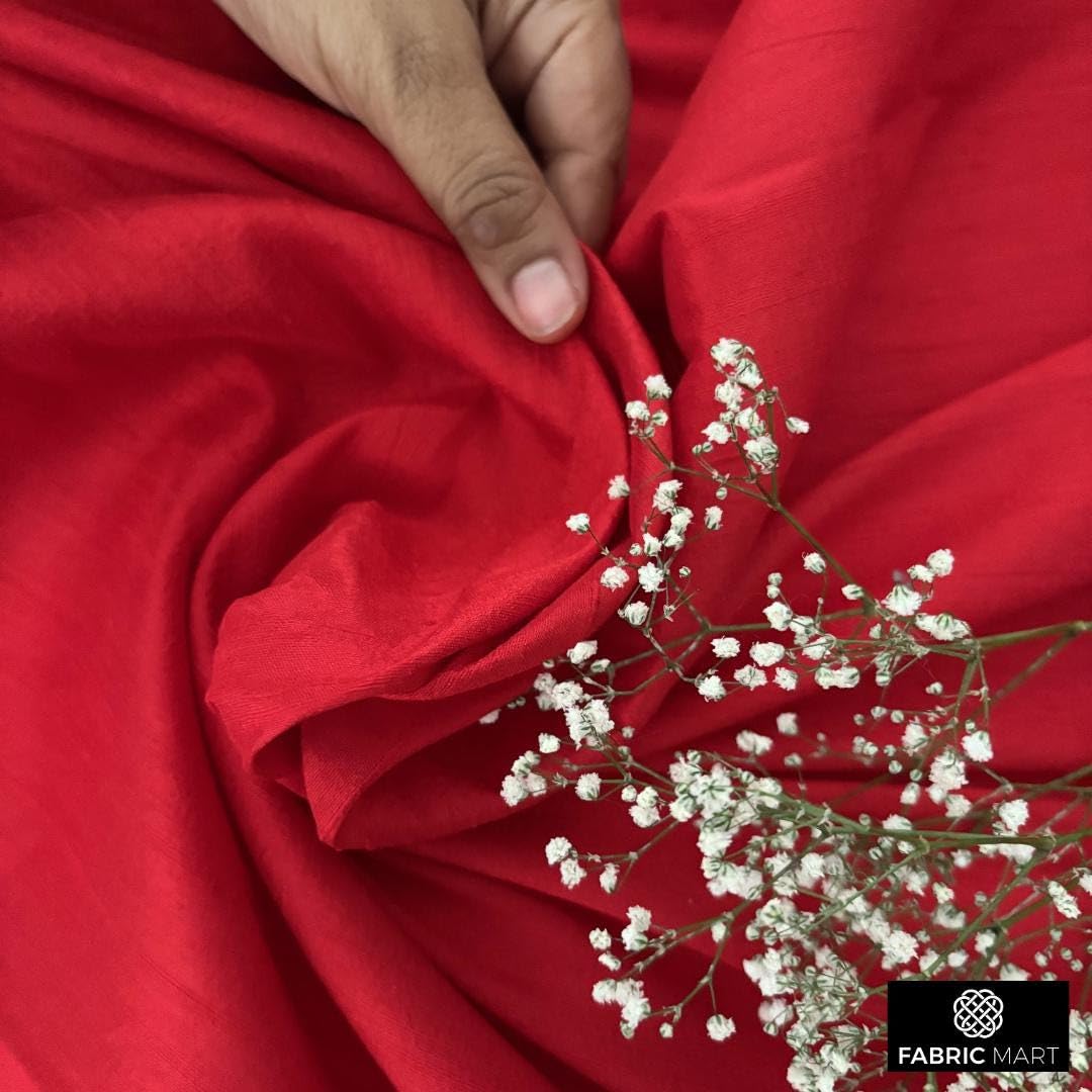 Amazon.com: Fabric Mart Direct Blood Red 100% Pure Silk Fabric By The Yard,  41 inches or 104 cm width, 1 Continuous Yard Red Silk Fabric, Pure Silk  Dupioni Bridal Dress Fabric, Upholstery