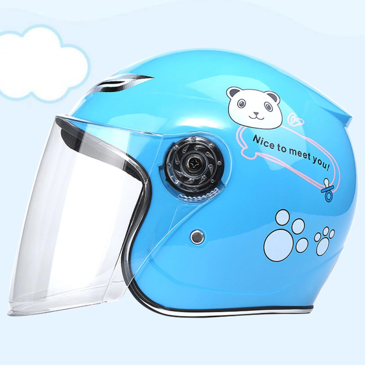Casco de Bicicleta para Azul PP Lente Grande y Clara
