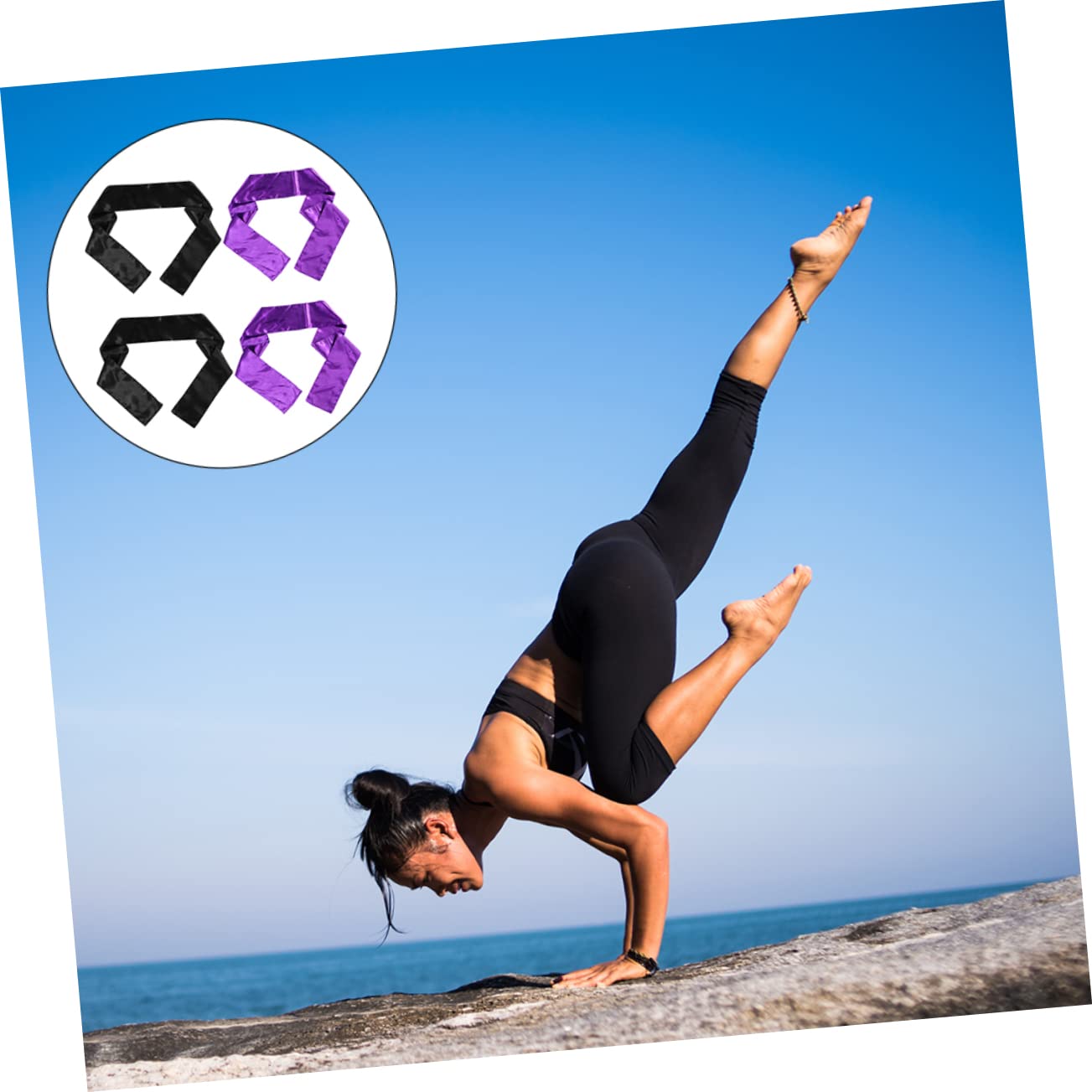 WOONEKY Fasce per Chioma per Yoga e Palestra Traspiranti e Facili da Pulire Set di 4 in Raso Larghe Accessori Chioma Eleganti e Funzionali