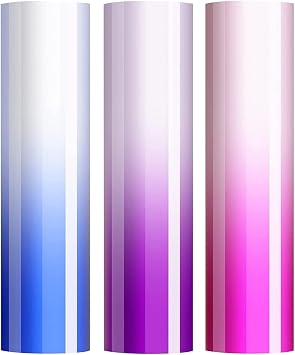 Color Changing Puff Vinyl Heat Transfer, 3D Foaming Heat Transfer Vinyl for T Shirts, Sunlight Sensitive UV Color Changing Vinyl for Heat Press, 12"x 10" HTV Vinyl Pack 3 Colors