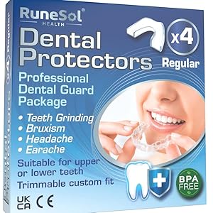 Gebitsbeschermer te stoppen met tanden knarsen (4 x Pack) Tandenknarsbitjes, Gebitsbeschermers voor ‘s nachts knarsen BPA gratis slaap mondbeschermers voor tanden knarsen, Bruxisme bijtbescherming
