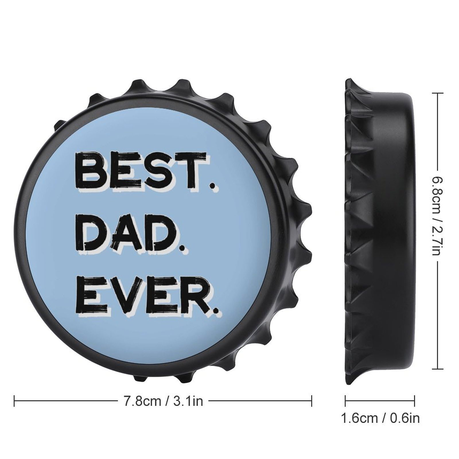 Best Dad Ever 2 in 1 Beer Bottle Opener Wall Mount Opener Portable Easy Storage Gift for Men Women Black-style