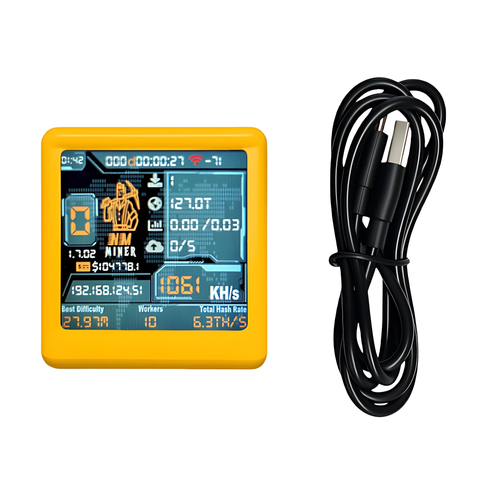 Nerdminer V2 NM Smart BTC Solo Miner 1060 KH/s Mineiro ultra eficiente com  ESP32, design