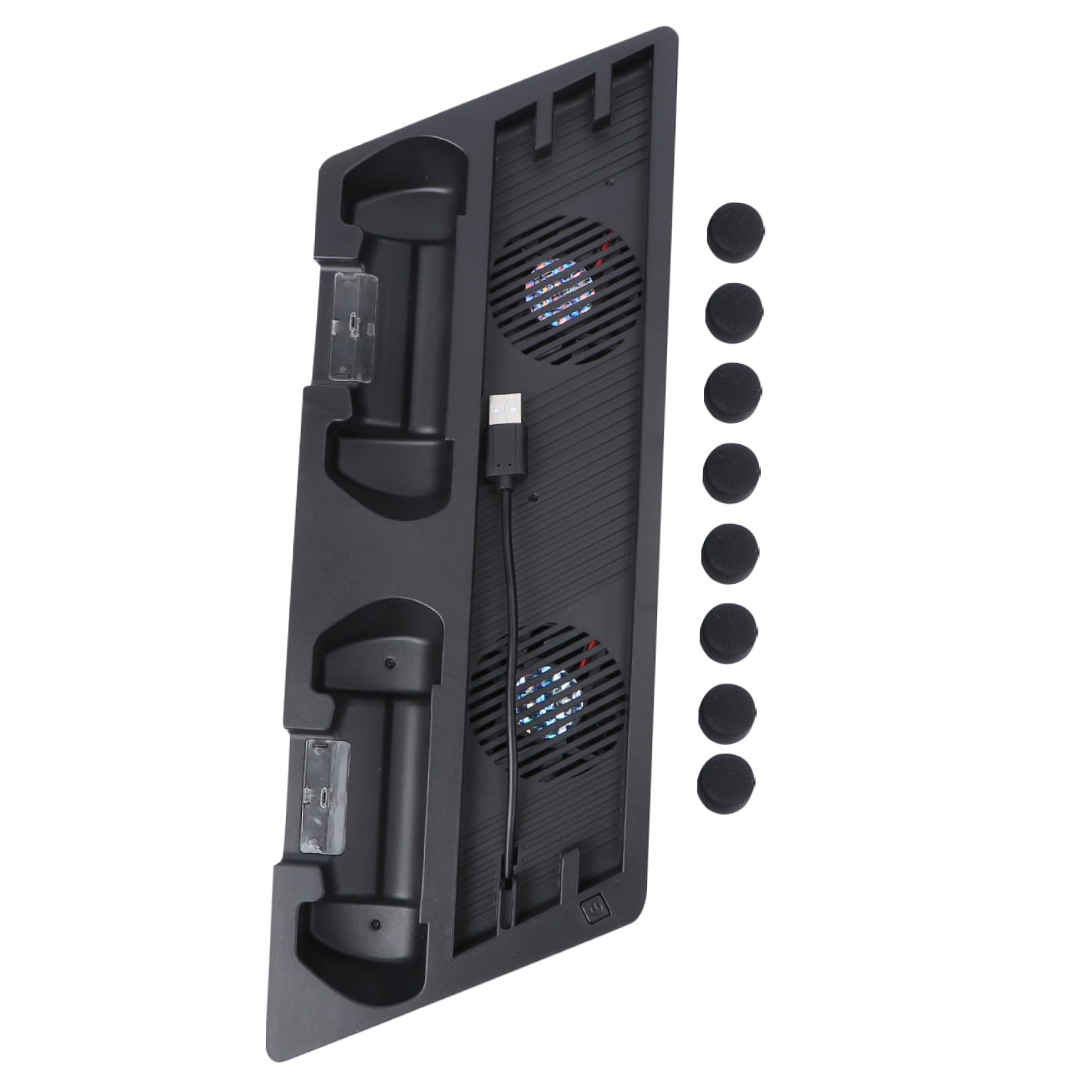 NUOBESTY Supporto Verticale di Raffreddamento per PRO, ABS Nero | Vacanze Estive, 2 Porte di Carica e 2 Porte Hub, 1 Porta USB e Ventilatori Integrati