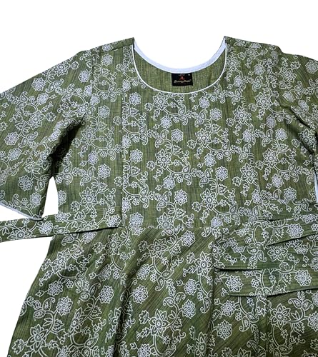 Image of DUMMY SHAPE Feeding Kurtis for Women Cotton Rayon | Printed Pregnancy Flare Kurta with Nursing Zippers to Pre & Post Partum | Maternity Dresses | Gifts for Pregnant Woman