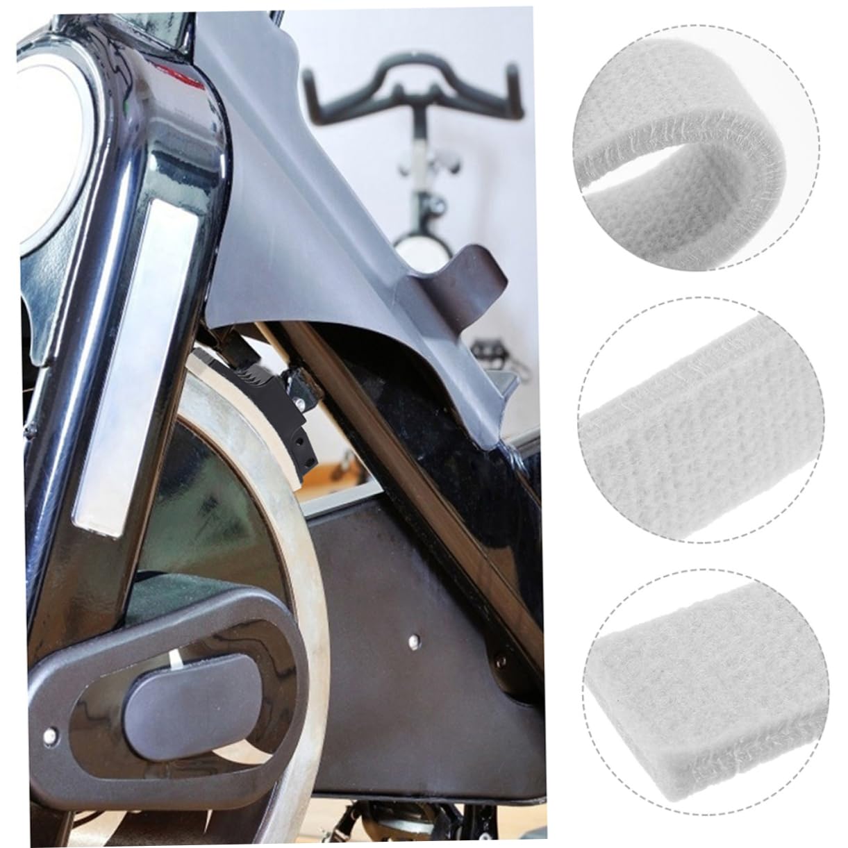 VANZACK Pastiglie Freno per Bici da Fitness in Feltro Resistenti 6 Pezzi per Cyclette da Palestra, Effetto Silenziatore e Antipolvere, Protezione Cerchio Anti-graffio per Allenamento Indoor