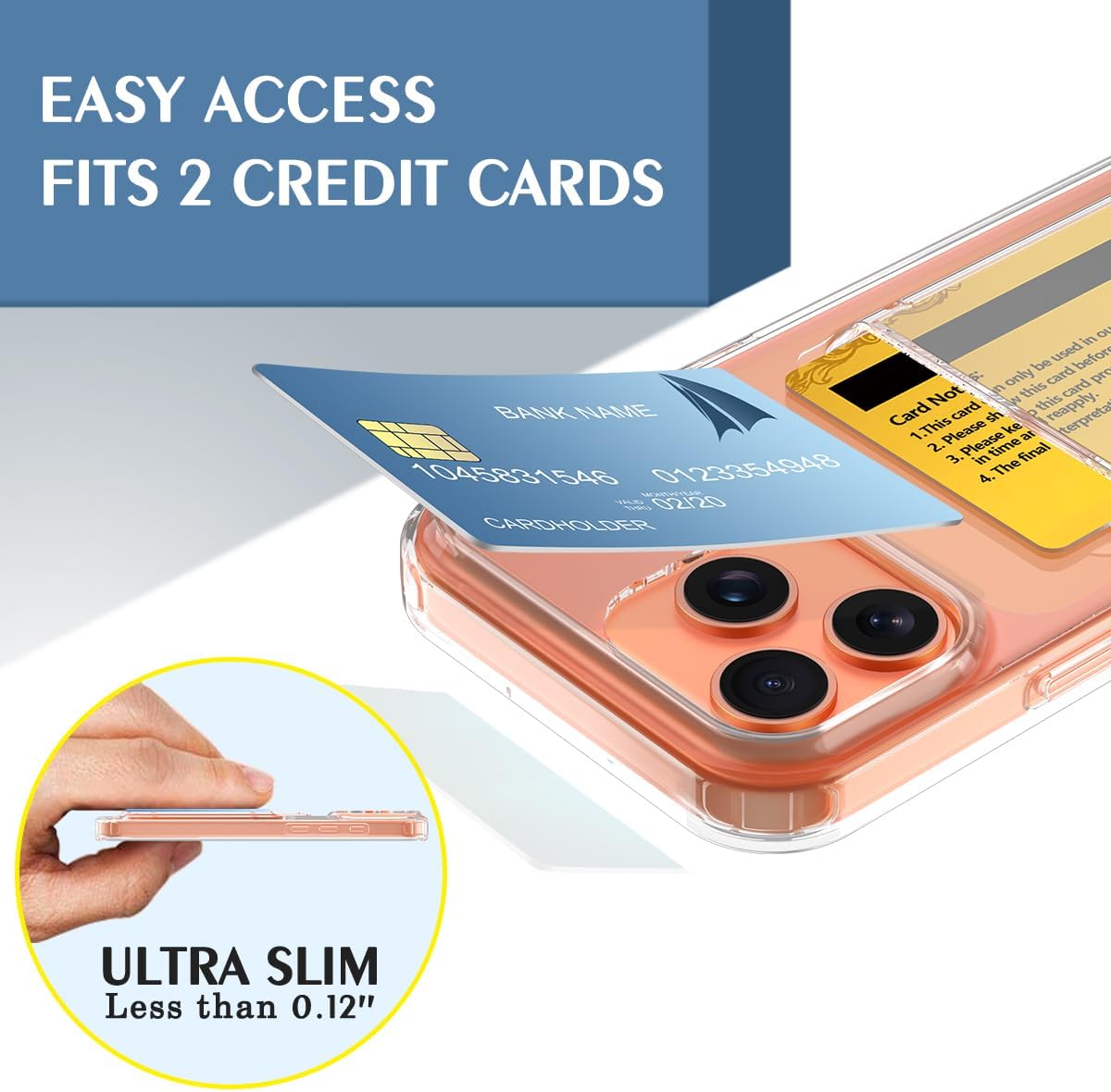 Petocase for iPhone 17 Pro Max Wallet Case Card Holder Slot Ultra Slim Fit Flexible TPU Gel Rubber Soft Skin Silicone Protective Phone Case Cover for Apple iPhone 17 Pro Max 6.9 inch Crystal Clear - Image 4